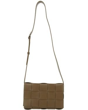 Bottega Veneta Borsa A Tracolla 'Casette Media' Con Motivo Intreccio I - Neutro