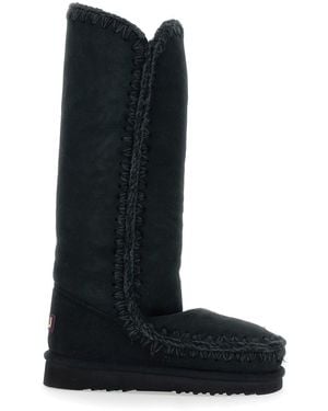 Mou 'Eskimo' Boots With Braided Effect And Logo Patch On The Rea - Black