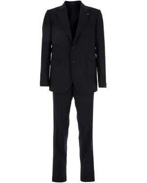 Tagliatore Tailored Suit With Two-Button Jacket And Straight-Cut Pants - Black