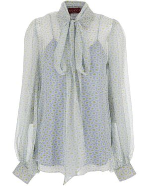 Gucci Camicia Con Stampa Floreale All-Over - Grigio