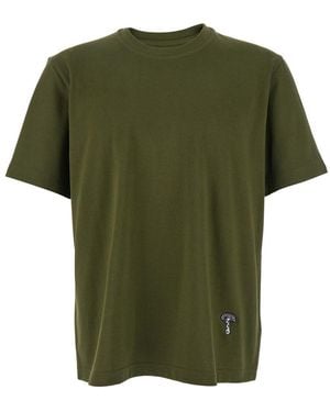 Bottega Veneta Crewneck T-Shirt With Mushroom Embroidery On The Front - Green