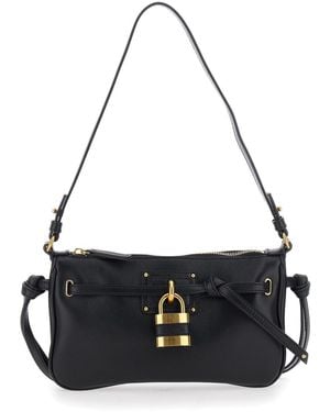 Chloé Crossbody Bag 'Paddington' With Leather Details - Black