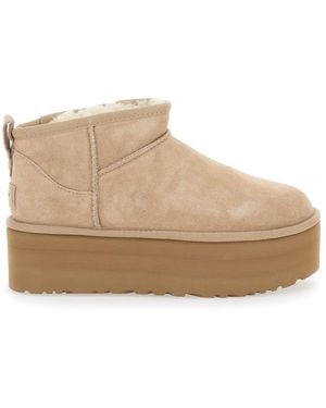UGG 'Classic Ultramini' Ankle Boots With Platform - Natural