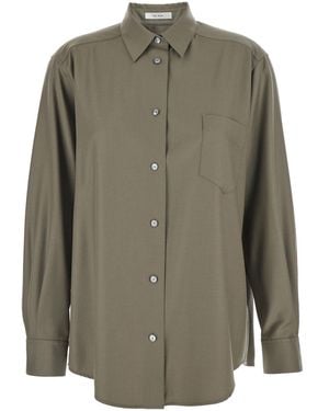 The Row 'Pino' T-Shirt With Classic Collar And One Front Patch P - Green
