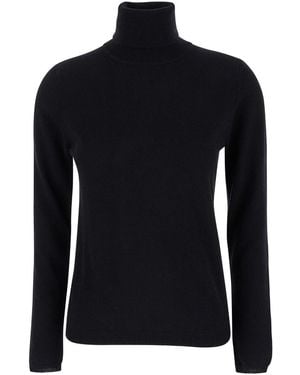 Plain High Neck Jumper - Black