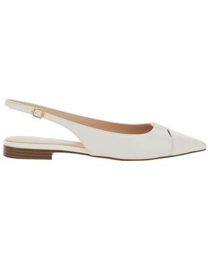 Twinset Ballet Shoes With Pointed Design And Adjustable Strap - White
