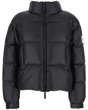 AFTER LABEL Down Jacket With Logo Patch On The Sleeve - Black