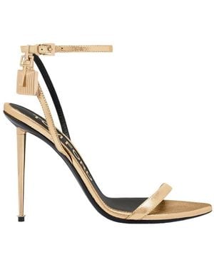 Tom Ford Colored Pumps With High Stiletto Heel And Pendant Detail On The Ankle - Metallic