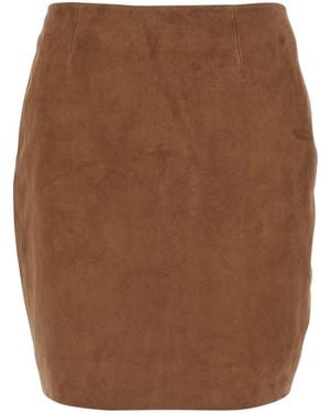 ROTATE BIRGER CHRISTENSEN Suede Mini Skirt - Brown