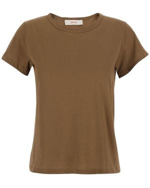 Jucca T-Shirt With Round Neck And Short Sleeves - Brown