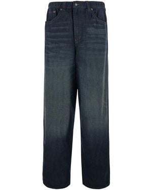 Emporio Armani 5-Pocket Denim Trousers With Tech Fabric - Blue
