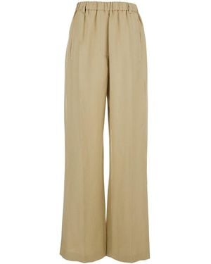 Tela Trousers With Elastic Waist - Natural