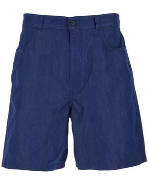 Givenchy Bermuda Shorts With Logo Print On The Back - Blue