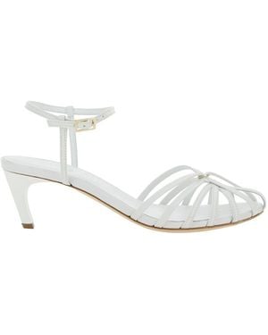 Semicouture Heeled Sandals With Cage Design - White
