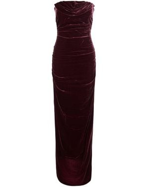 ROTATE BIRGER CHRISTENSEN Long Sleeveless Dress With Ruffles - Purple