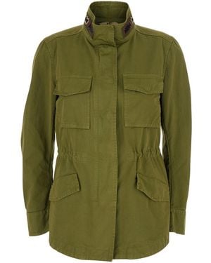 Bazar Deluxe Jacket With Applied Pockets On The Front - Green