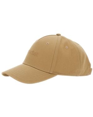 Moncler Baseball Cap With Tone On Tone Logo Print - Natural