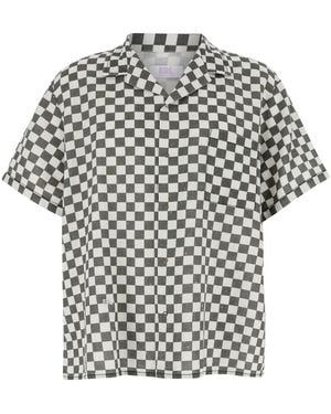 ERL And Bowling Shirt With Check Motif - White