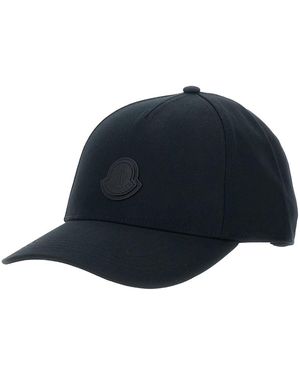 Moncler Baseball Cap With Logo Patch On The Front - Blue