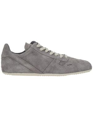 Rick Owens Low Top Trainer With Round Toe And Lace-Up Closure On The Front - Grey