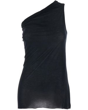 Rick Owens Top Athena With Asymmetrical Design - Black