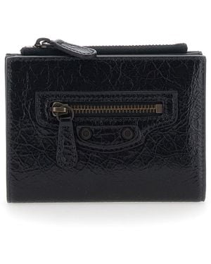 Balenciaga 'Le City' Cardholder With Zip Pocket On The Front In - Black