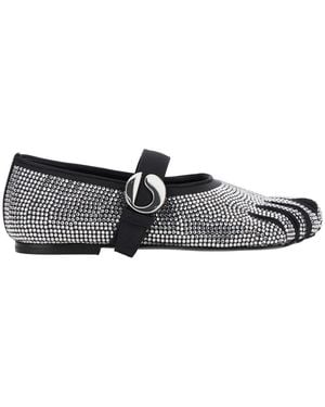 Coperni Ballerine 'Colette' Con Design A Cinque Dita E Cristalli Appli - Bianco