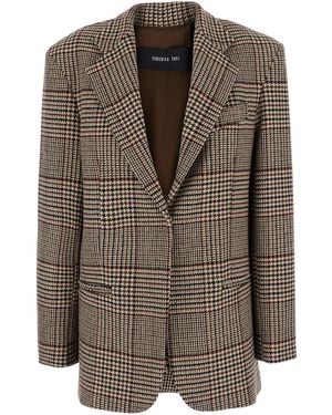FEDERICA TOSI Oversized Blazer Galles With Notched Revers And Long Sle - Brown