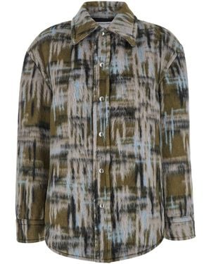 Bottega Veneta Overshirt With Pointed Collar - Grey