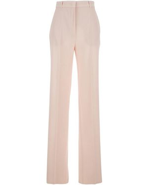 Max Mara Trousers With Belt Loops And Front Pleats - White
