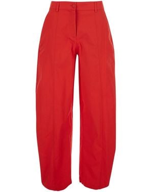 Pinko Gabardine Pants Bacca - Red