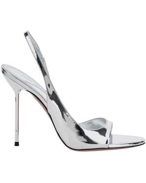 Paris Texas Lidia Slingback Metallic Leather Heels For - White