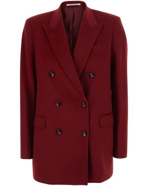 Tagliatore Cashmere Jacket With Essential Lines - Red