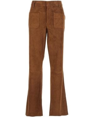 Ba&sh Pants With Belt Loops And Applied Pockets - Brown