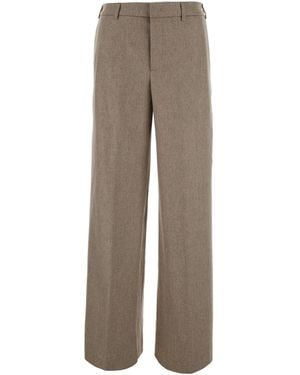 PT Torino Pants With High Waist And Side Pockets - Gray