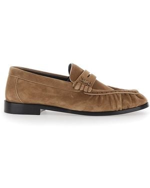 Saint Laurent 'Le Loafer' Loafers With Hand-Stitched Moc Toe And - Brown