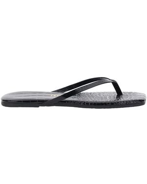 TKEES 'Lily' Sandals With Flip-Flop Design And Crocodile Effect - Black