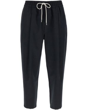 Drole de Monsieur Carrot Trousers With Drawstring - Blue