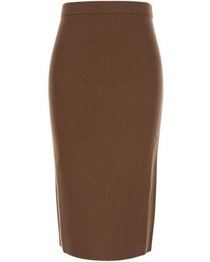 Max Mara Gonna Mstzucca Con Dettagli Eleganti - Marrone