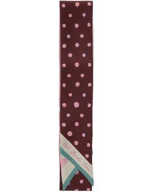 Fendi Scarf With Polka Dot Pattern And Logo Lettering - Purple