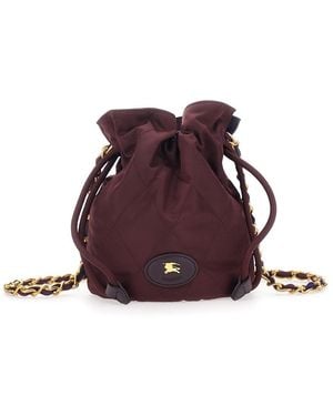 Burberry Handbag With Chain Shoulder Strap And Ekd Patch On T - Purple