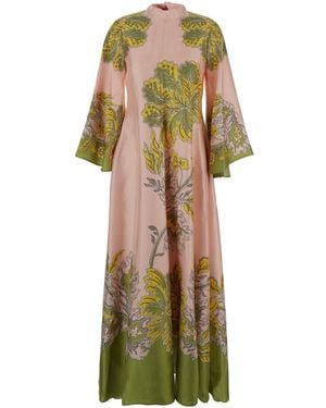 La DoubleJ 'Magnifico' Long Dress With Bow On The Back And All-Ov - Green