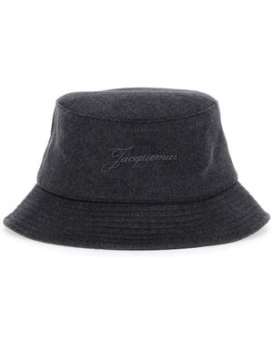 Jacquemus 'Le Bob Cachemiro' Bucket Hat With Logo Lettering Embro - Blue