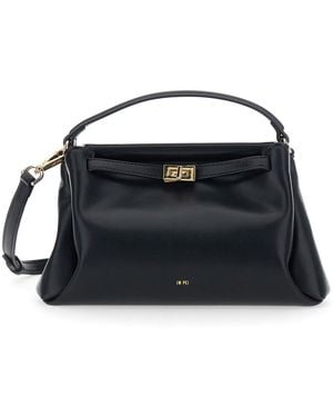 JW PEI 'Carmen' Handbag With Turn Lock Closure And Logo Lettering - Black