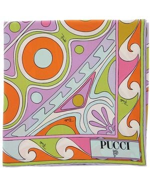 PUCCI Silk And Polyester Multicoloured Scarf For - Grey