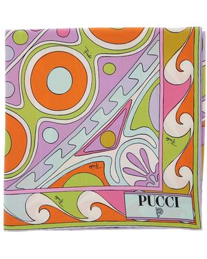 PUCCI Foulard Quadrato Con Stampa Geometrica All-Over - Grigio