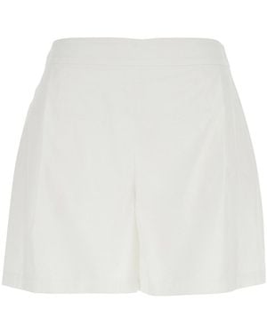 Le Plain Shorts With Semi-Elasticated Waist And Side Clos - White