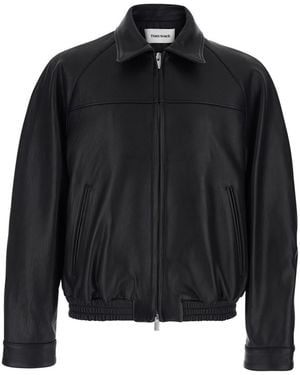 Tonywack Jacket With Classic Collar And Two Zip Pockets On The F - Black
