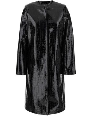 TOTEME Cappotto Con Chiusura Con Bottoni Sul Fronte E Effetto Pelle Di - Nero