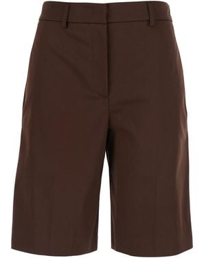 Le Plain Bermuda Shorts Belt Loops And Two Back Welt Pockets - Brown